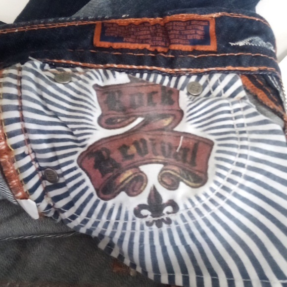 Rock Revival Women's 26 Straight Morgan Distressed Faux Leather Flap Pockets NWT - Picture 8 of 12